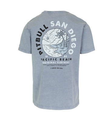 PitBull West Coast - pánské triko PLANET SURF washed světle modré