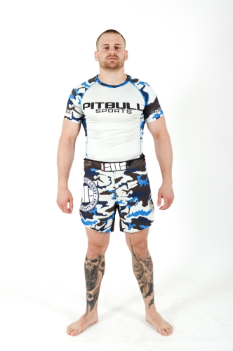 PitBull West Coast - pánske grapplingové šortky CAMO BLUE (5)