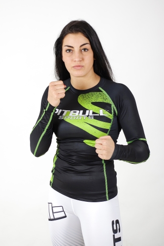 PitBull West Coast - Dámska tričko s dlhým rukávom ZIG ZAG zelená