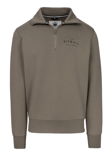 PitBull West Coast - Pánská SWJ 1/2 zip mikina SAMPSON hnědá