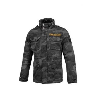 PitBull West Coast - pánska zimná bunda MONTEREY all black camo