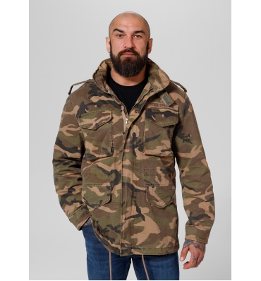 PitBull West Coast - pánská bunda M65 MILITARY woodland camo