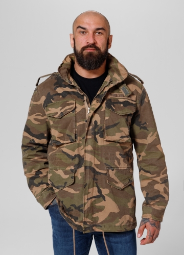 PitBull West Coast - pánská bunda M65 MILITARY woodland camo