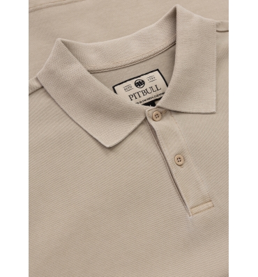 PitBull West Coast - pánske tričko WASHED POLO pieskové (2)