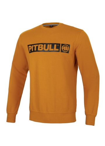 PitBull West Coast - pánska mikina HILLTOP terry medovo žltá
