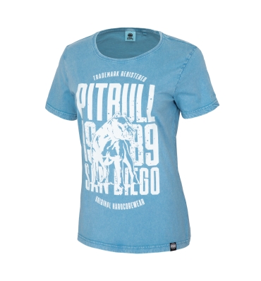 PitBull West Coast - dámské triko SAN DIEGO DOG washed modré