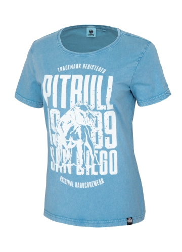 PitBull West Coast - dámske tričko SAN DIEGO DOG washed modré