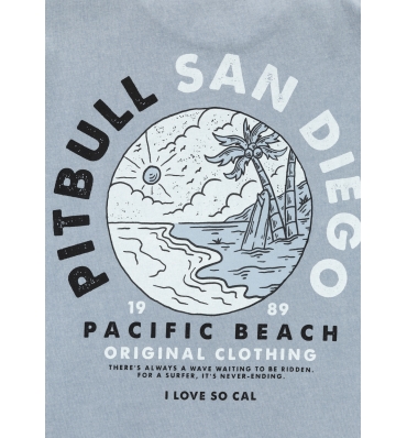 PitBull West Coast - pánské triko PLANET SURF washed světle modré (2)
