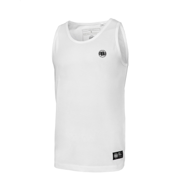 PitBull West Coast - pánske tielko slim fit lycra SMALL LOGO biele