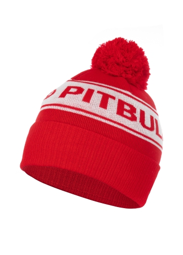 PitBull West Coast - zimná čiapka VERMEL PITBULL R červeno/biela