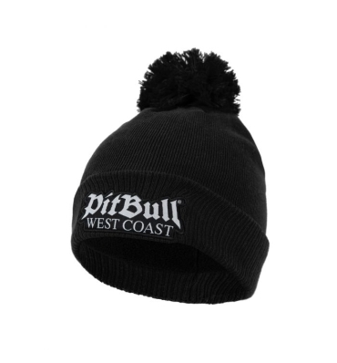 PitBull West Coast - zimná čiapka s bambulou ONE TONE OLD LOGO čierna