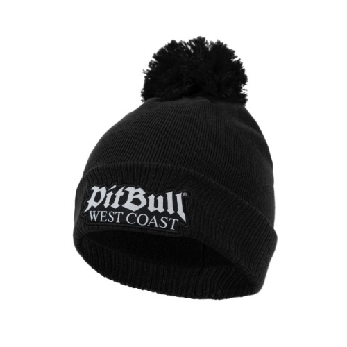 PitBull West Coast - zimná čiapka s bambulou ONE TONE OLD LOGO čierna