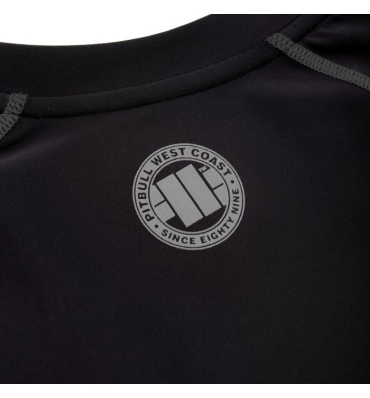 PitBull West Coast - Pánsky rashguard L.S. SMALL LOGO REFLECTIVE čierny (3)