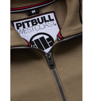 PitBull West Coast - pánská SWJ mikina TAPE LOGO oldschool hnědá (2)