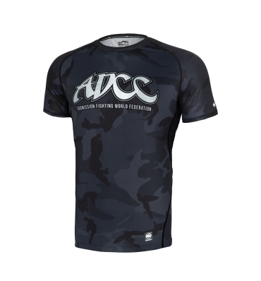 PitBull West Coast - Pánsky rashguard ADCC CAMO, čierny maskovací vzor