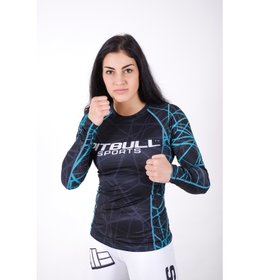 PitBull West Coast - dámsky rashguard s dlhým rukávom RAY modrý