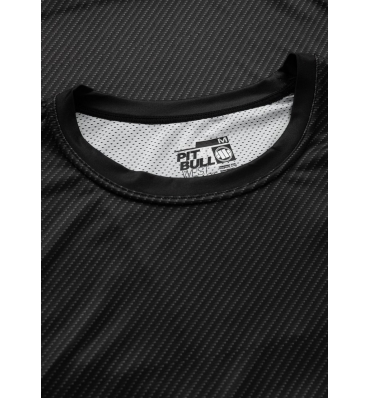 PitBull West Coast - Pánsky PERFORMANCE MESH CARBON SMALL LOGO Rashguard, čierny (2)