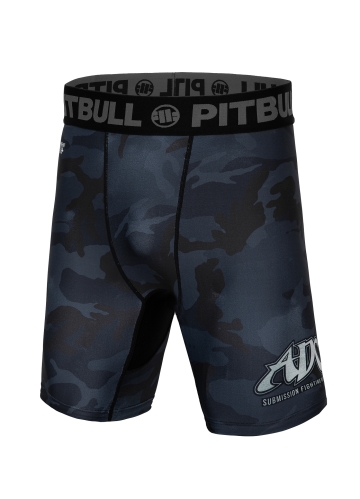 PitBull West Coast - pánske kompresné šortky ADCC CAMO all black camo