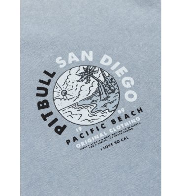 PitBull West Coast - pánské triko PLANET SURF washed světle modré (3)