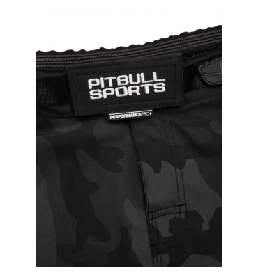 PitBull West Coast - Pánske grapplingové šortky ALL BLACK CAMO čierne (2)