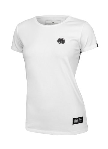PitBull West Coast - dámske tričko Slim Fit Lycra SMALL LOGO biele