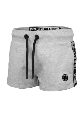 PitBull West Coast - dámske šortky French Terry SMALL LOGO šedé melírované