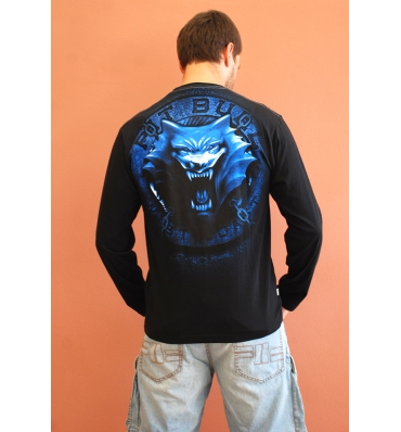 PitBull West Coast - pánské triko LS Wolf černé (2)