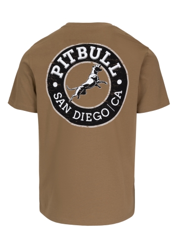 PitBull West Coast - pánské triko SAN DIEGO CA BLACK hnědé