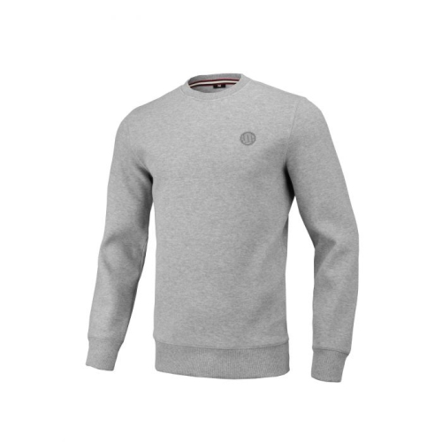 PitBull West Coast - Pánska mikina PIQUE SMALL LOGO, sivá melírovaná