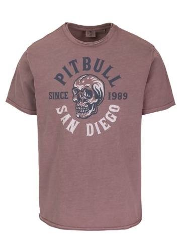 PitBull West Coast - pánské triko SKULL LOGO burgundy