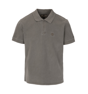 PitBull West Coast - pánské triko WASHED POLO hnědé