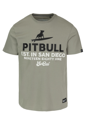 PitBull West Coast - pánské triko SURFING DOG béžové