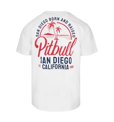 PitBull West Coast - pánske tričko SAN DIEGO BORN biele (1)