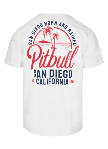 PitBull West Coast - pánské triko SAN DIEGO BORN bílé (1)