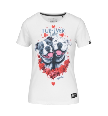 PitBull West Coast - dámske tričko FUR EVER LOVE biele