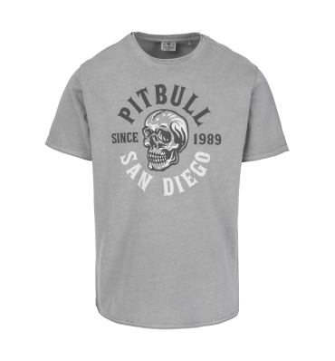 PitBull West Coast - pánské triko SKULL LOGO šedé