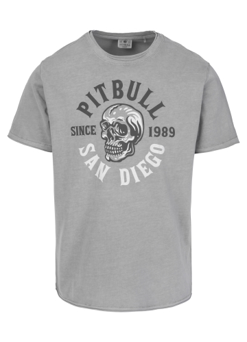 PitBull West Coast - pánské triko SKULL LOGO šedé