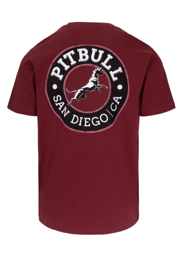 PitBull West Coast - pánske tričko SAN DIEGO CA BLACK burgundy