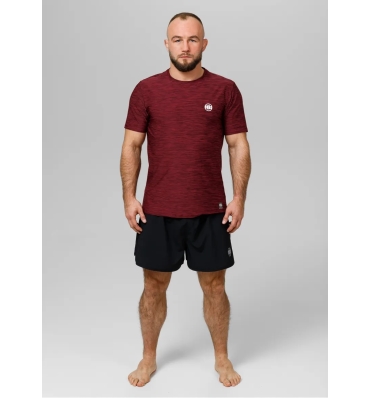 PitBull West Coast - pánské triko casual sport SMALL LOGO burgundy melír