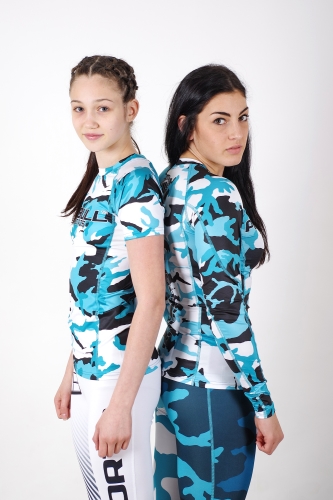 PitBull West Coast - dámsky rashguard PB CAMO 1 modrá