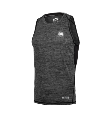 PitBull West Coast - pánsky Tank Top Performance SMALL LOGO šedé melírovanie