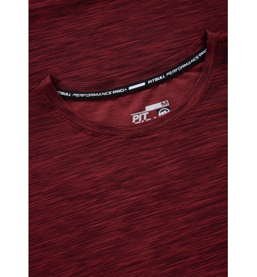 PitBull West Coast - pánské triko casual sport SMALL LOGO burgundy melír (2)