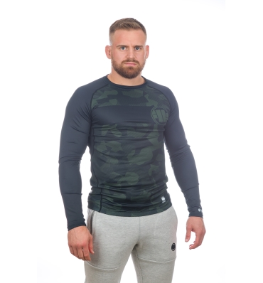 PitBull West Coast - pánsky L.S. rashguard DILLARD CASINO čiernoolivový