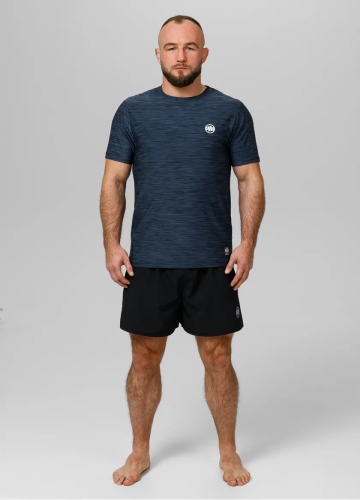 PitBull West Coast - pánské triko casual sport SMALL LOGO modrý melír