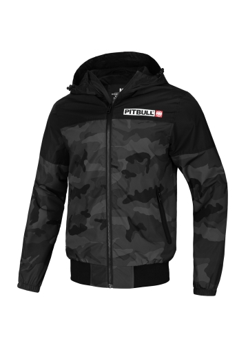 PitBull West Coast - pánska bunda HORIZON WINDBREAKER all black camo