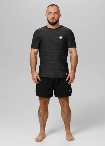 PitBull West Coast - pánské triko casual sport SMALL LOGO černý melír
