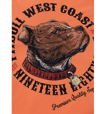 PitBull West Coast – pánska KPZ  mikina STRENGTH & RESPECT oranžová (6)