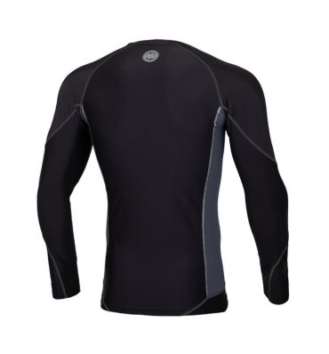 PitBull West Coast - Pánsky rashguard L.S. SMALL LOGO REFLECTIVE čierny (1)