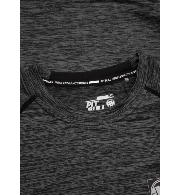 PitBull West Coast - pánsky rashguard Performance SMALL LOGO šedé melírovanie (3)