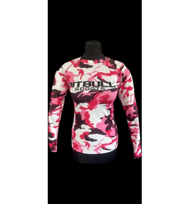 PitBull West Coast - Dámska tričko s dlhým rukávom CAMO 1 ružová